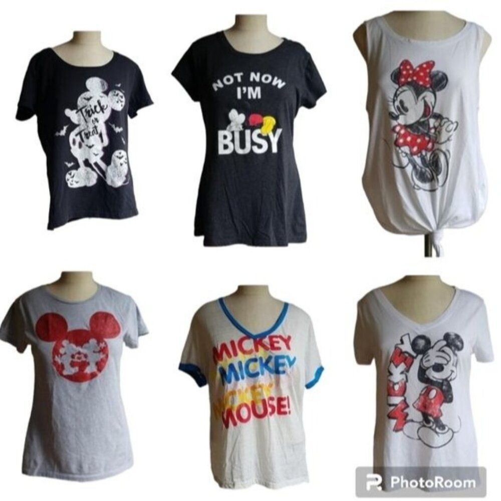Authentic Disney T Tee Shirts Tanks Mickey MINNIE Women's WOMAN'S Sizes XLarge